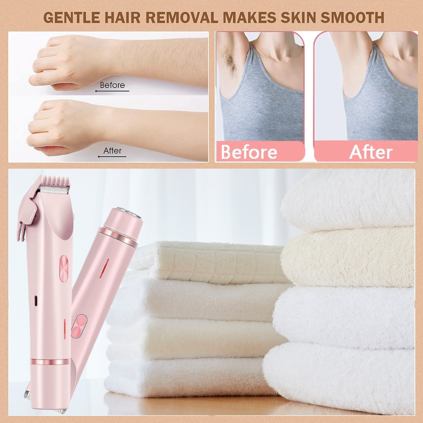 DuoSmooth™ Dual Head Hair Remover for painless, smooth skin