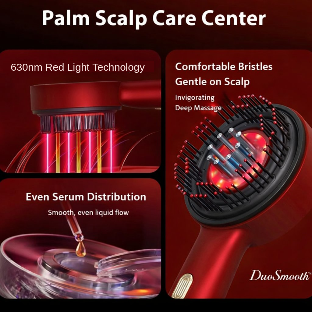 DuoSmooth™ Red Light Scalp Comb for scalp massage and hair stimulation